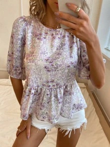 小碎花娃娃襯衫