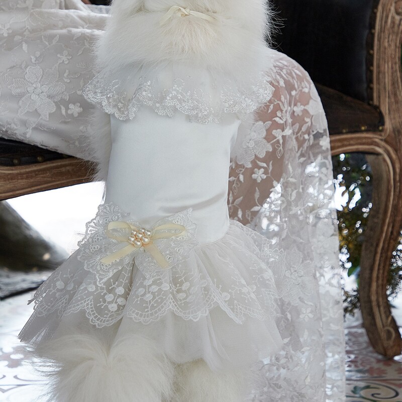 

Bow Decor Pet Wedding Dress, White