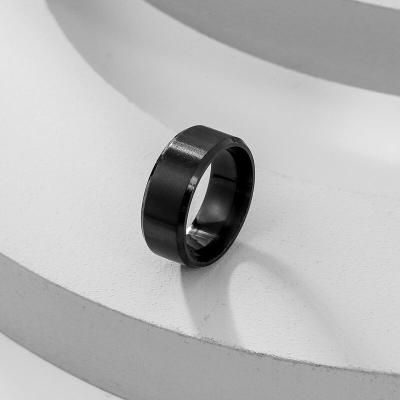 

Guys Stainless Steel Ring, Black