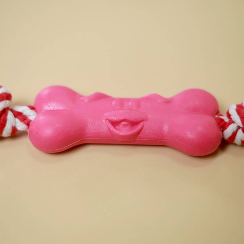 Color Block Cotton Rope Pet Chew Toy, Pink