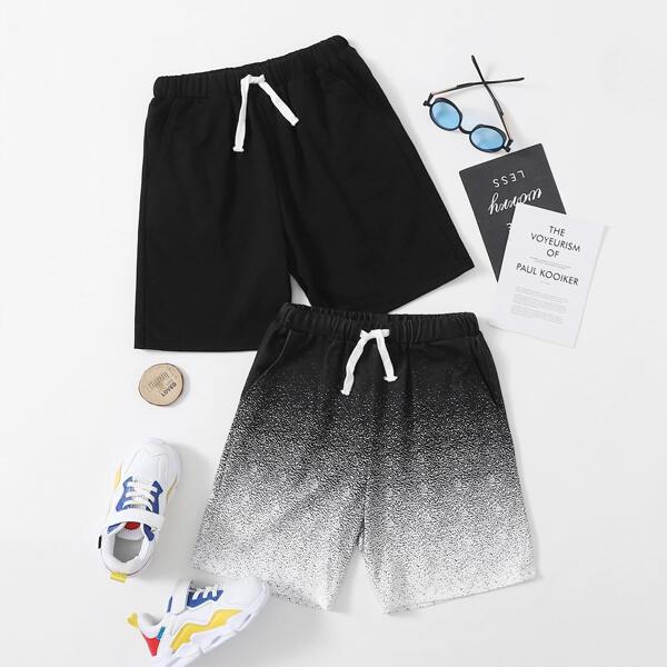 

Boys 2 Pack Ombre Shorts, Black and white