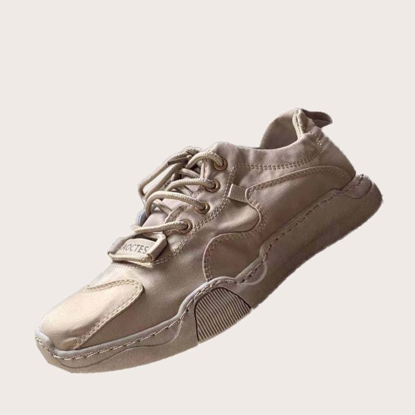 

Men Letter Graphic Lace-up Front Sneakers, Khaki