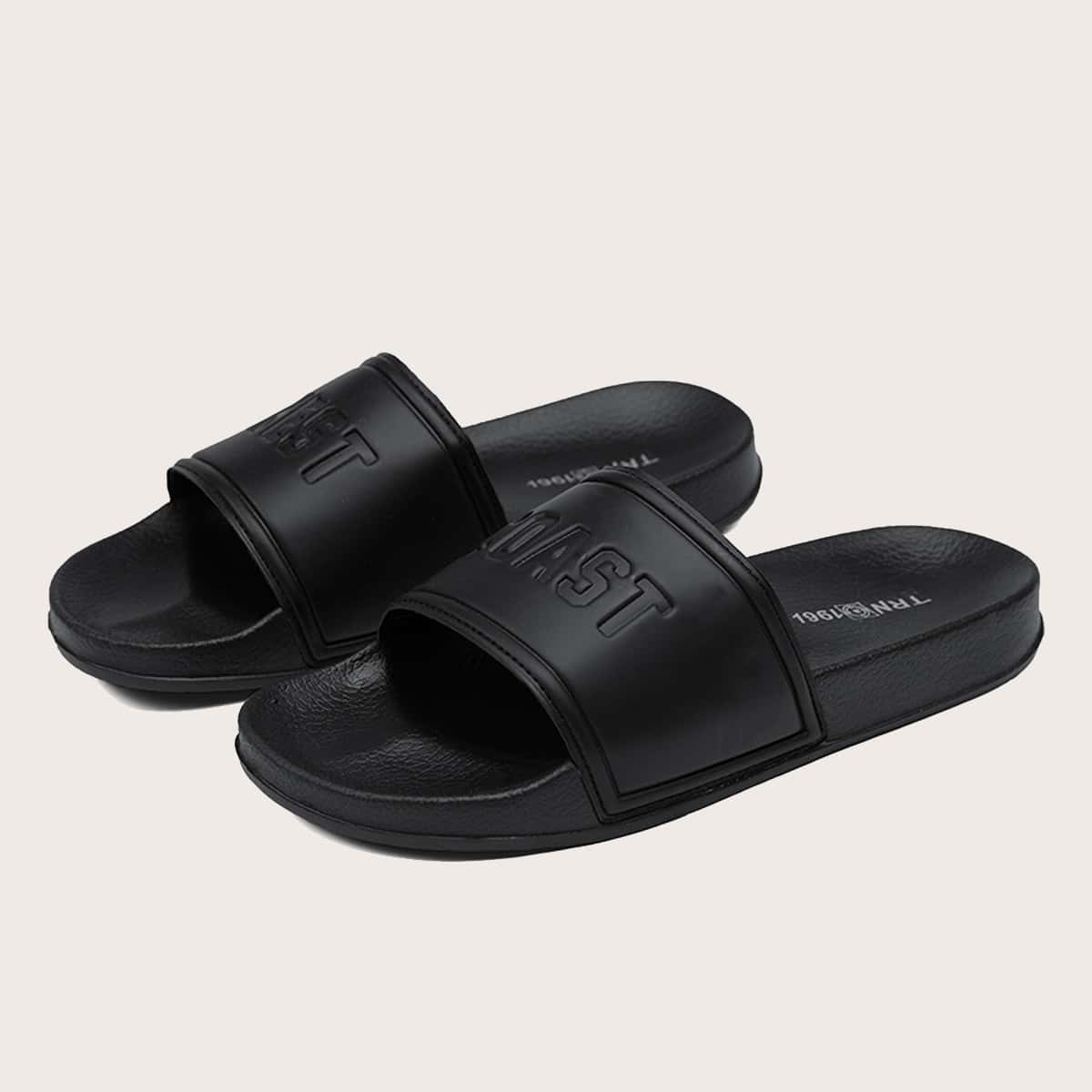Chanclas con decoración de letras para hombres, de otoño/invierno, verano