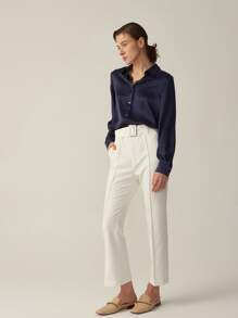 MOTF PREMIUM 100% SILK GRADE 6A 22MM SHIRT - Navy Blue - View 10