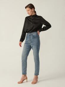 MOTF PREMIUM 100% MULBERRY SILK GRADE 6A 19MM BLOUSE - Black - View 7