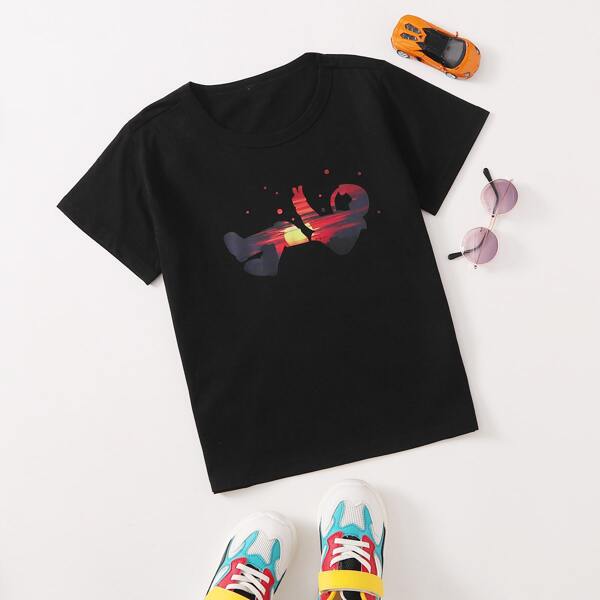 

Boys Spaceman Graphic Tee, Black
