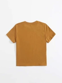SHEIN Camiseta con estampado de corazón - Amarillo Mostaza - Ver 2