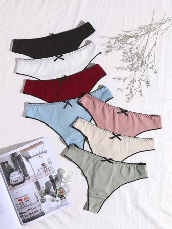 طقم سروال داخلي بديكور قوس ومضلع 7 قطع