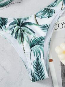 SHEIN Swim Tropical Push Up Chain Strap Bikini Set Summer Beach - Multicolor - View 3