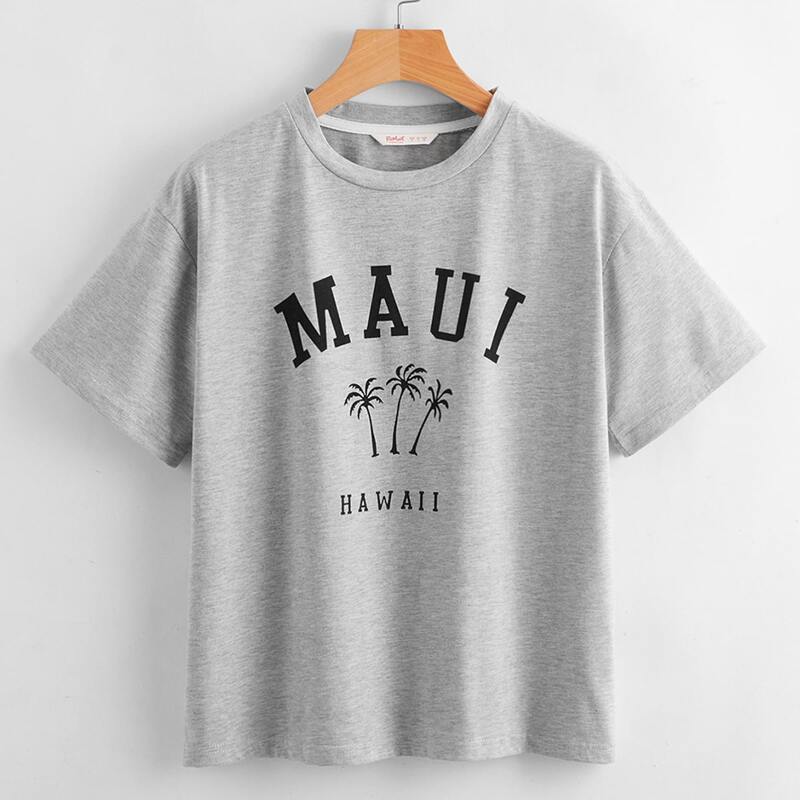 

Letter Coconut Tree Graphic Tee, Light grey