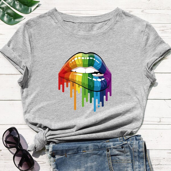 

Figure Graphic Round Neck Tee, Grey