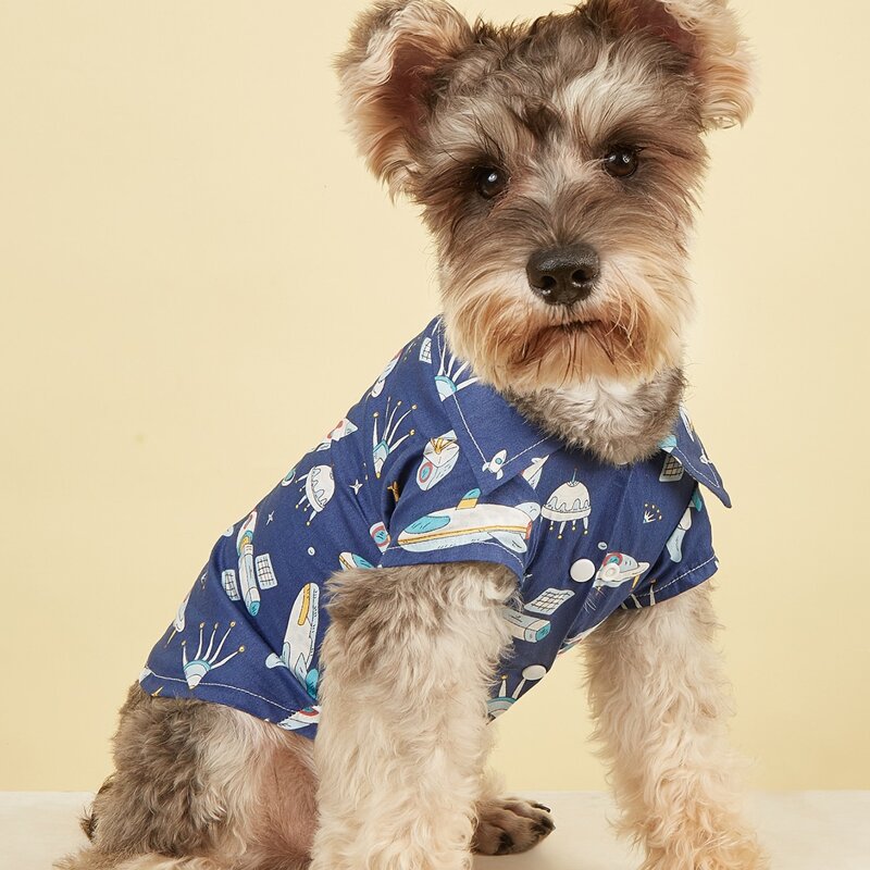 

Spacecraft Print Pet Shirt, Blue