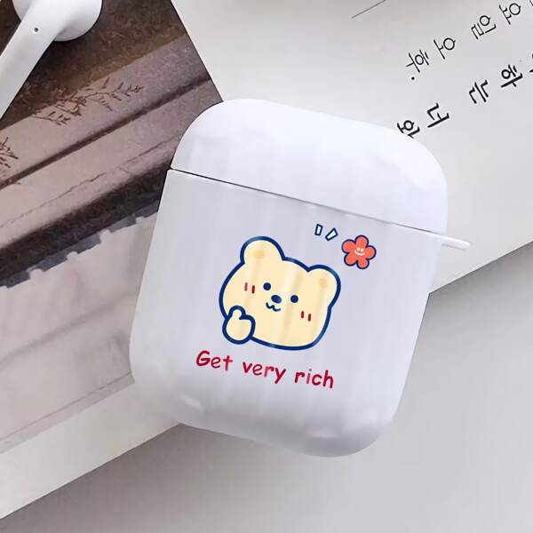 

Cartoon Bear Case For Airpods, White