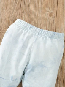 女婴紮染吊帶上衣和緊身褲