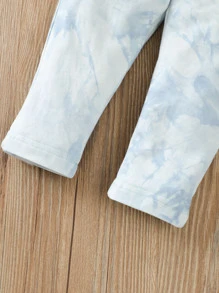 女婴紮染吊帶上衣和緊身褲