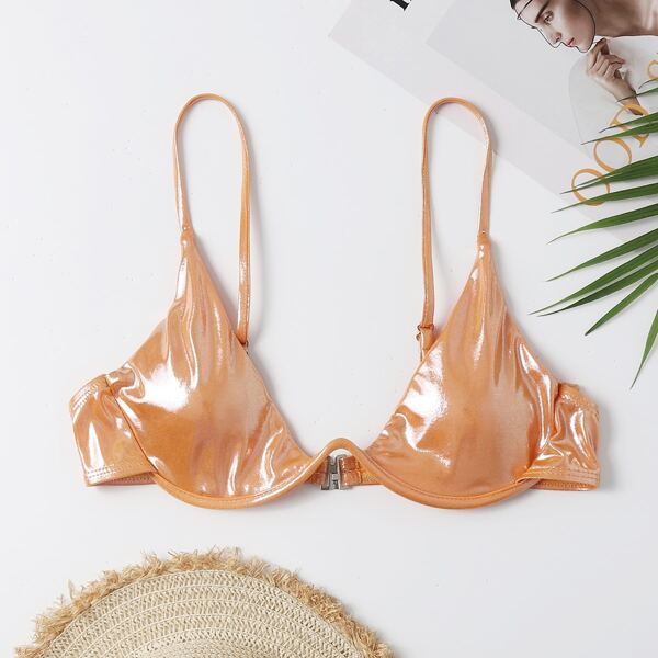 

Solid Underwire Bikini Top, Gold