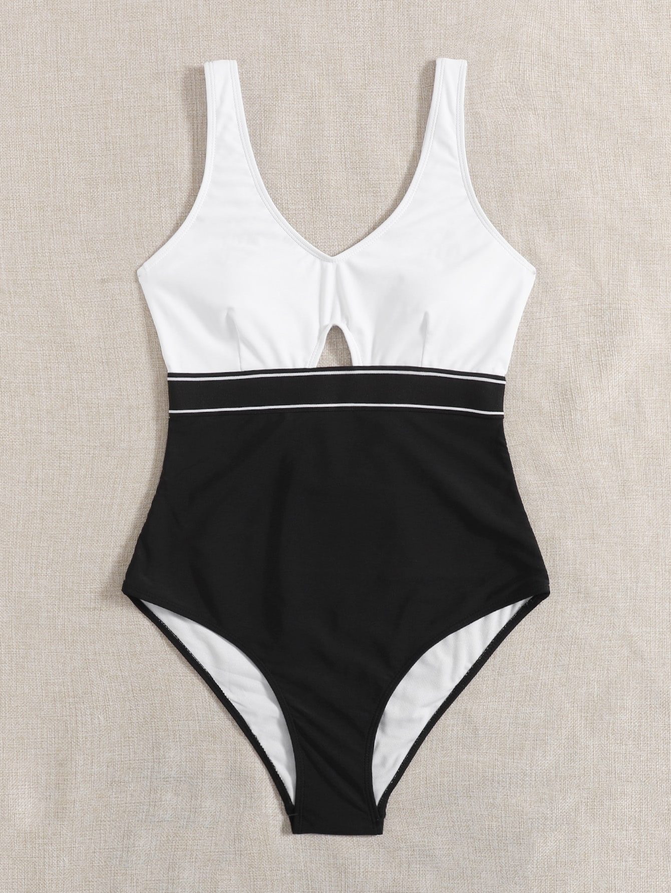 Color block cut out swimsuit Clearance