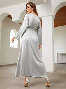 SHEIN Belle 亮片細節腰帶洋裝