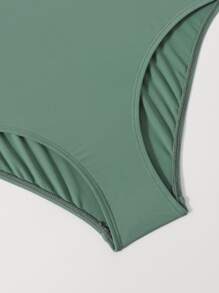 V Wired One Piece Swimsuit - Cadet Blue - View 5