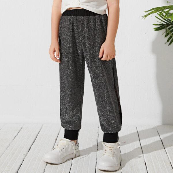 

Toddler Girls Space Dye Split Sweatpants, Dark grey