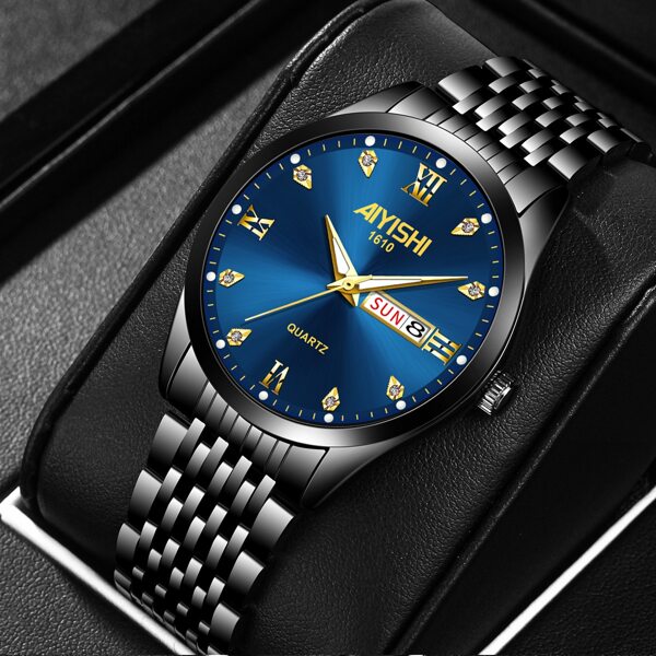 

Men Round Pointer Calender Quartz Watch