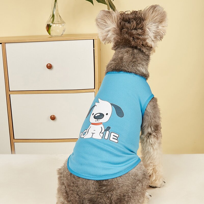 

Cartoon Graphic Pet Tank Top, Blue
