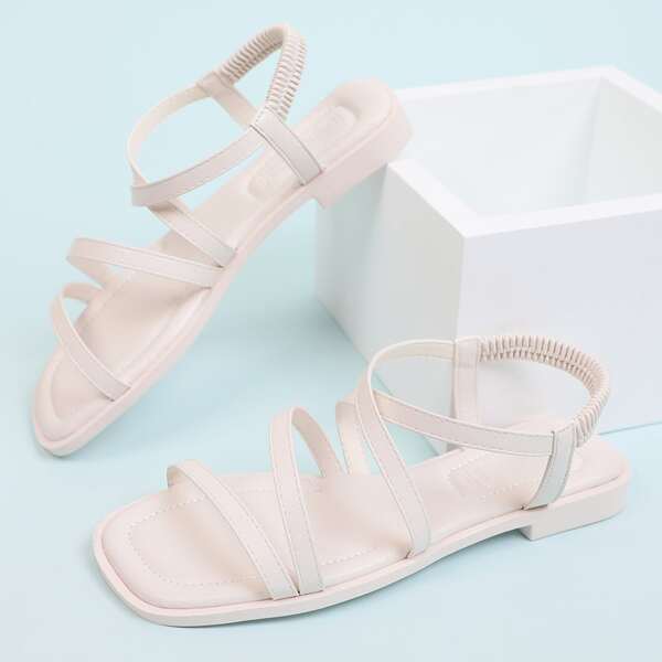 

Minimalist Strappy Sandals, White