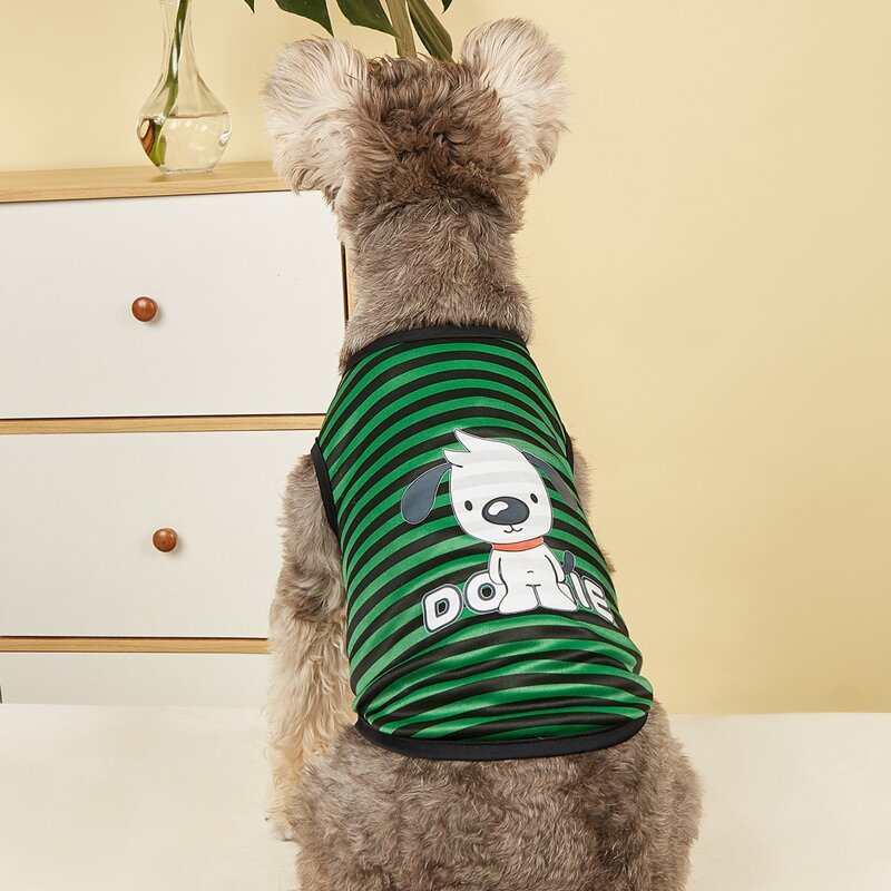 

Striped Pattern Pet Tank Top, Green