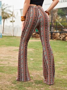 SHEIN VCAY 印花喇叭褲 - 彩色 - 查看 2