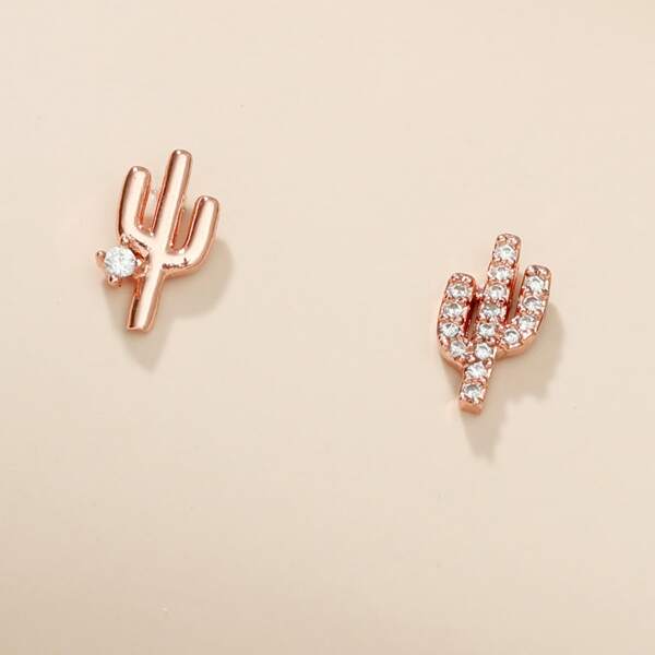 

Cactus Design Earrings, Rose gold