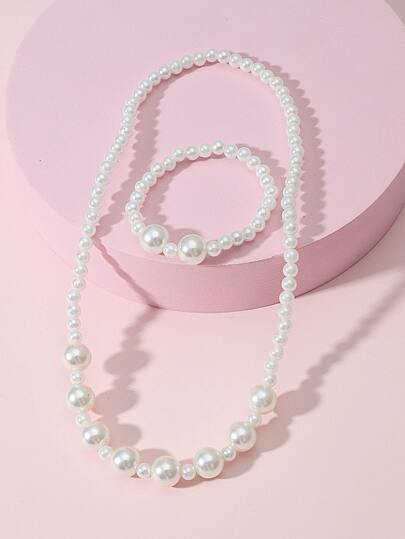 Toddler Girls Beaded Bracelet & Necklace