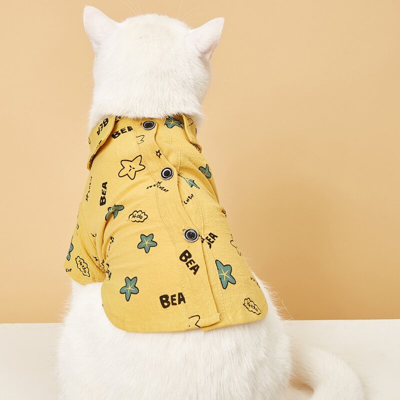 

Star Print Pet Shirt, Yellow