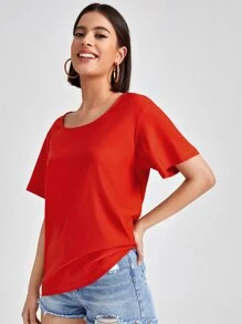 Idioma Studio 落肩後打褶素色T恤