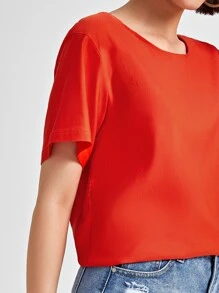 Idioma Studio 落肩後打褶素色T恤