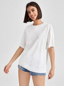 Sveta Drop Shoulder Figure Graphic Tee - White - View 2