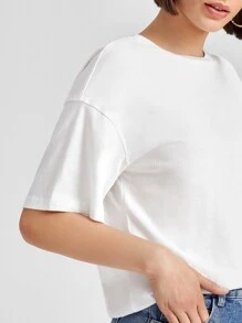Sveta Drop Shoulder Figure Graphic Tee - White - View 3