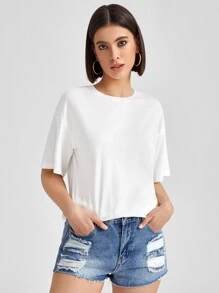 Sveta Drop Shoulder Figure Graphic Tee - White - View 4