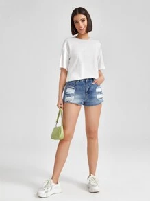 Sveta Drop Shoulder Figure Graphic Tee - White - View 5