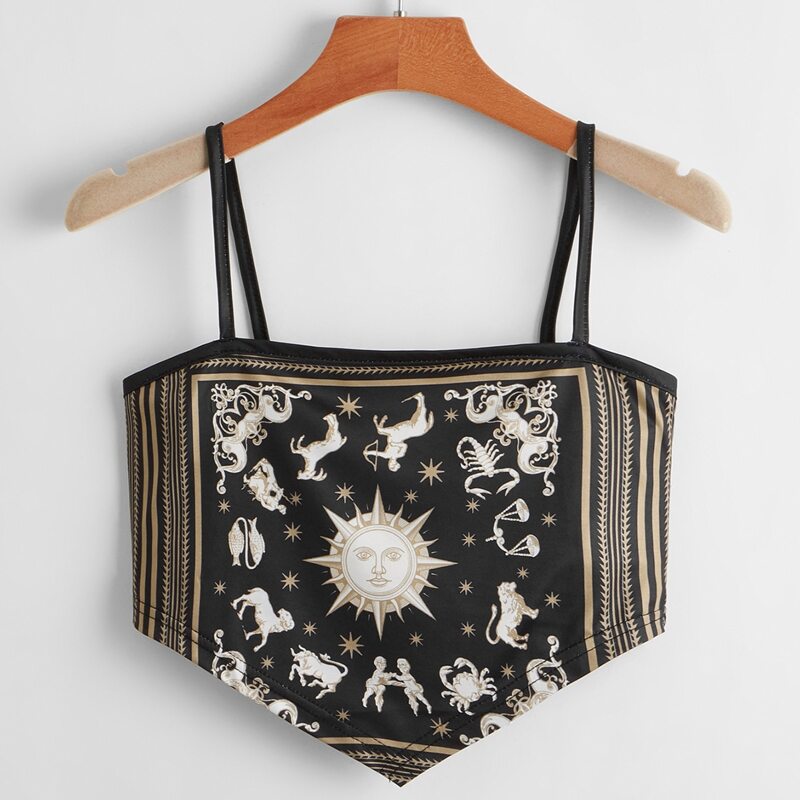 

Sun Graphic Bandana Crop Cami, Multicolor