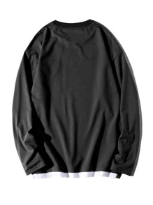 Manfinity Hypemode Men Pocket Letter Patched Combo Tee - Black - View 2