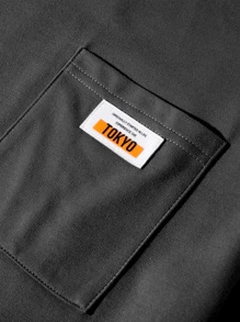 Manfinity Hypemode Men Pocket Letter Patched Combo Tee - Black - View 5