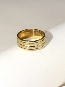 Inel simplu pentru bărbați - Aur Galben - Vizualizare 2