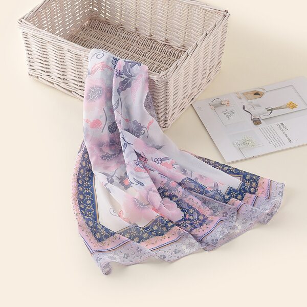 

Flower Print Scarf, Multicolor