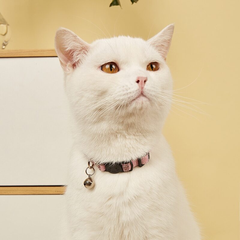 

1pc Bells Decor Pet Collar, Pink
