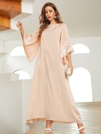 SHEIN Applikationsbroderi Blommig Elegant Arabiska Klänningar