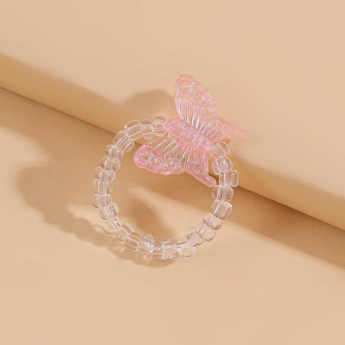 

1pc Beaded Ring, Pink