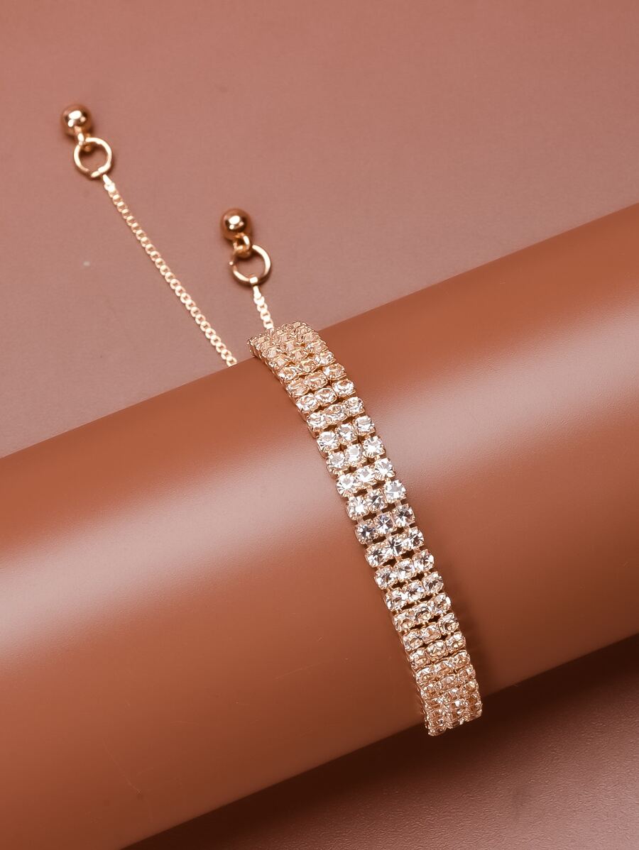 水鑽裝飾手鐲 - 金黃色 - 查看 1
