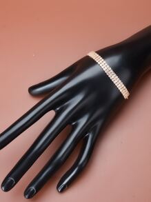 水鑽裝飾手鐲 - 金黃色 - 查看 3