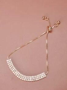 水鑽裝飾手鐲 - 金黃色 - 查看 5