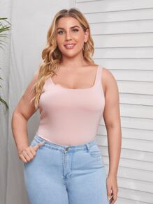 SHEIN Essnce Plus Form-Fitting Tank Top - Baby Pink - View 1
